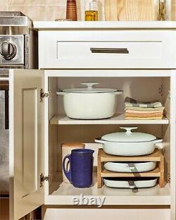 Nouveau faitout en fonte émaillée Caraway 6,5 qt avec couvercle, revêtement triple couche crème