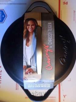 Nouveau faitout en fonte noire de 5 quarts de Chrissy Teigen avec couvercle