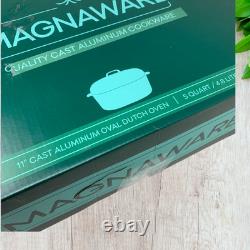 Nouveau faitout ovale en aluminium coulé Magnaware 5 Qt 4,8 L 11 + accessoires en boîte