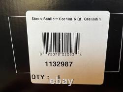 Nouvelle Cocotte Ronde Large et Peu Profonde Staub 6qt Grenadine + Bouton Cochon 1132987