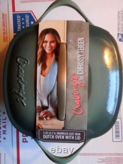 Nouvelle cocotte en fonte émaillée de 5 quarts Chrissy Teigen Cravings avec couvercle