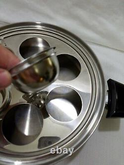 POÊLE DUTCH OVEN EN ACIER INOXYDABLE ROYAL QUEEN 5 PLIS MULTICŒUR 11 AVEC COUVERCLE HAUT DOME ŒUF