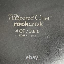 Pampered Chef Rockcrok faitout de 4 qt avec couvercle en verre noir envoi rapide