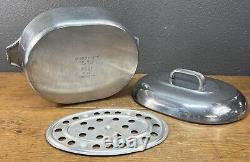 Plat à rôtir en magnalite Vtg Dutch Oven GHC avec couvercle et trépied USA