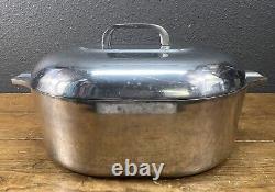 Plat à rôtir en magnalite Vtg Dutch Oven GHC avec couvercle et trépied USA