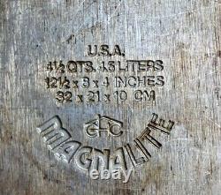 Plat à rôtir ovale Magnalite avec couvercle vintage 4,5 quarts 12,5x8x4 Roasterette