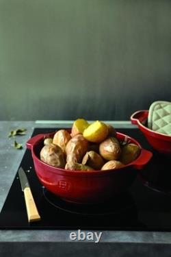 Pot à pain rond en céramique Emile Henry fabriqué en France, nouvelle cocotte avec couvercle.