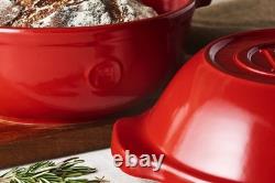 Pot à pain rond en céramique Emile Henry fabriqué en France, nouvelle cocotte avec couvercle.