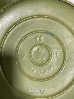 Pot à sauce en fonte émaillée verte Descoware avec couvercle et four hollandais Belgique 4 litres