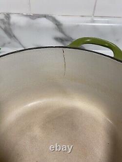 Pot à sauce en fonte émaillée verte Descoware avec couvercle et four hollandais Belgique 4 litres