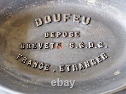 RARE ANTIQUE 1930's LE CREUSET DOUFEU COUSANCES 4L Cocotte en fonte