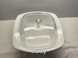 RARE CorningWare vintage noir Starburst cocotte en fonte de 4 pintes P-34-B avec couvercle Atomic