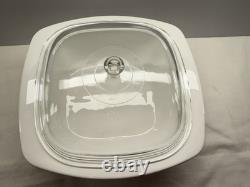 RARE CorningWare vintage noir Starburst cocotte en fonte de 4 pintes P-34-B avec couvercle Atomic