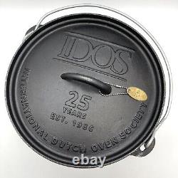 RARE IDOS Faitout en fonte Société internationale des casseroles néerlandaises Couvercle de camp 3 pieds