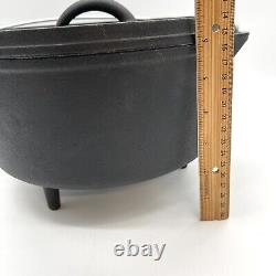 RARE IDOS Faitout en fonte Société internationale des casseroles néerlandaises Couvercle de camp 3 pieds