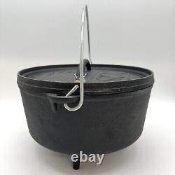 RARE IDOS Faitout en fonte Société internationale des casseroles néerlandaises Couvercle de camp 3 pieds