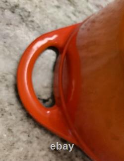 RARE Le Creuset 28cm 4 3/4 Qt. Cocotte ovale avec couvercle de plaque de gril orange Obre Nouveau