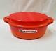 Rare Le Creuset 28cm 4 3/4 Qt. Cocotte Ovale Avec Couvercle De Poêle Grill Cerise Rouge Euc