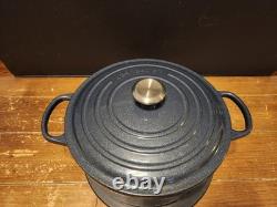 RARE Le Creuset 7,25 Qt Cocotte Ronde en Fonte Émaillée Bleu Nuit #28