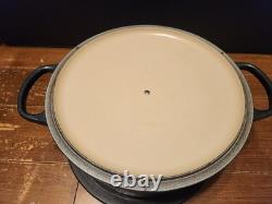 RARE Le Creuset 7,25 Qt Cocotte Ronde en Fonte Émaillée Bleu Nuit #28