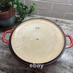 RARE Le Creuset MARMITE #26 Cocotte Rouge Cerise 4,25 L avec couvercle 10,75 L38