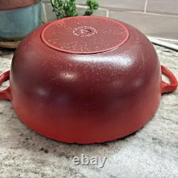 RARE Le Creuset MARMITE #26 Cocotte Rouge Cerise 4,25 L avec couvercle 10,75 L38