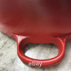 RARE Le Creuset MARMITE #26 Cocotte Rouge Cerise 4,25 L avec couvercle 10,75 L38