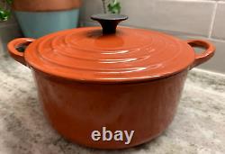 RARE VTG Le Creuset Brûlé Sienna 2 Quart Dutch Oven B/18 vers 1950