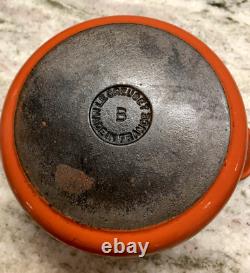 RARE VTG Le Creuset Brûlé Sienna 2 Quart Dutch Oven B/18 vers 1950