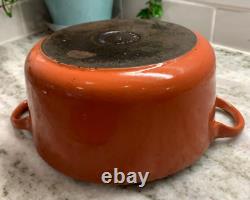 RARE VTG Le Creuset Brûlé Sienna 2 Quart Dutch Oven B/18 vers 1950