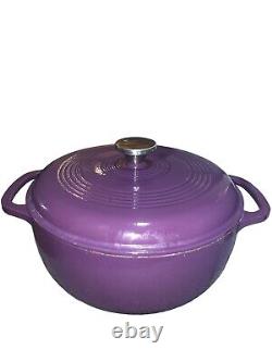 RETIRED Lodge 6 Qt Cocotte en fonte émaillée violet émail Discontinued LIRE