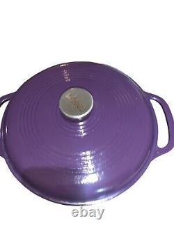 RETIRED Lodge 6 Qt Cocotte en fonte émaillée violet émail Discontinued LIRE