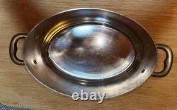 ROASTER PETITE OVALE EN CUIVRE FRANÇAIS VINTAGE AVEC COUVERCLE 10 X 5,5