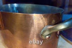 ROASTER PETITE OVALE EN CUIVRE FRANÇAIS VINTAGE AVEC COUVERCLE 10 X 5,5