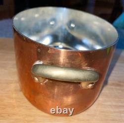 ROASTER PETITE OVALE EN CUIVRE FRANÇAIS VINTAGE AVEC COUVERCLE 10 X 5,5