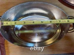 ROASTER PETITE OVALE EN CUIVRE FRANÇAIS VINTAGE AVEC COUVERCLE 10 X 5,5