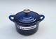 Rare ! Le Creuset Mini Cocotte Ronde En Fonte 0,3 Qt Bleu Lapis Nib