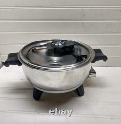Rena Ware Faitout Électrique 3Qt en Acier Inoxydable, Cuisinière à Feu Doux, Casserole à Noyau Liquide avec Couvercle
