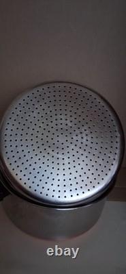 Revere Ware faitout en cuivre de 6 pintes avec insert vapeur et couvercle