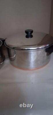 Revere Ware faitout en cuivre de 6 pintes avec insert vapeur et couvercle