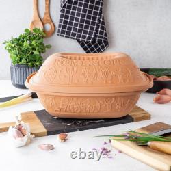 Rôtisseur en argile à revêtement antiadhésif Cocotte saine Cuisinier en argile polyvalent