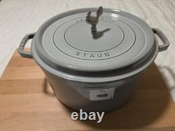 STAUD Cocotte en fonte de 13,25 qt, ronde, grise