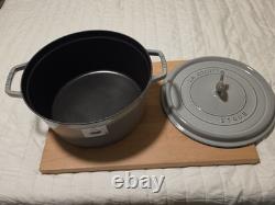 STAUD Cocotte en fonte de 13,25 qt, ronde, grise
