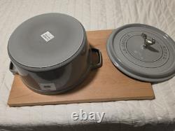 STAUD Cocotte en fonte de 13,25 qt, ronde, grise