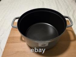 STAUD Cocotte en fonte de 13,25 qt, ronde, grise
