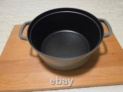 STAUD Cocotte ronde en fonte, 7 qt, eucalyptus