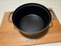 STAUD Cocotte ronde en fonte, 7 qt, eucalyptus