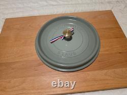 STAUD Cocotte ronde en fonte, 7 qt, eucalyptus