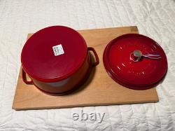 STAUD Cocotte ronde en fonte de 7 qt, cranberry