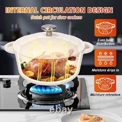 Set de Casseroles en Fonte Émaillée, Ensemble de 8 Pièces de Faitouts, Casserole, Poêle